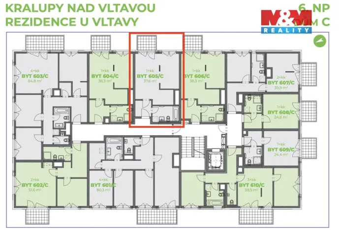 Prodej bytu 1+kk, Kralupy nad Vltavou, Nádražní, 42 m2