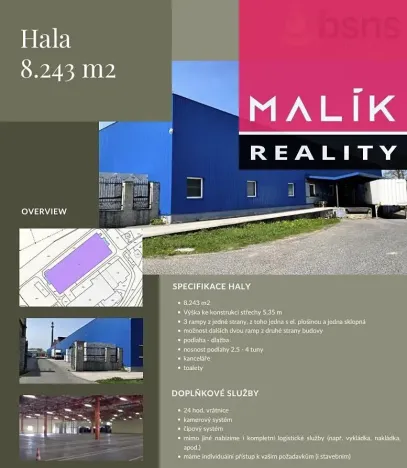 Pronájem skladu, Aš, 8243 m2