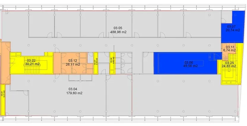Pronájem kanceláře, Praha - Karlín, Křižíkova, 545 m2