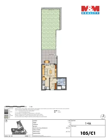 Prodej bytu 1+kk, Praha, Svitákova, 30 m2