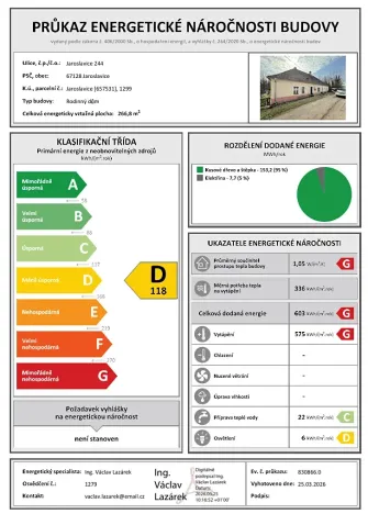 Prodej rodinného domu, Jaroslavice, Znojemská, 266 m2