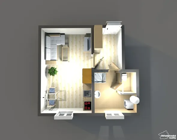 Prodej bytu 1+kk, Mšené-lázně, Mládežnická, 34 m2