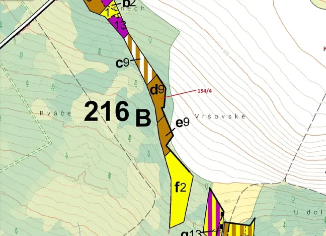 Dražba lesa, Krásné, 2471 m2