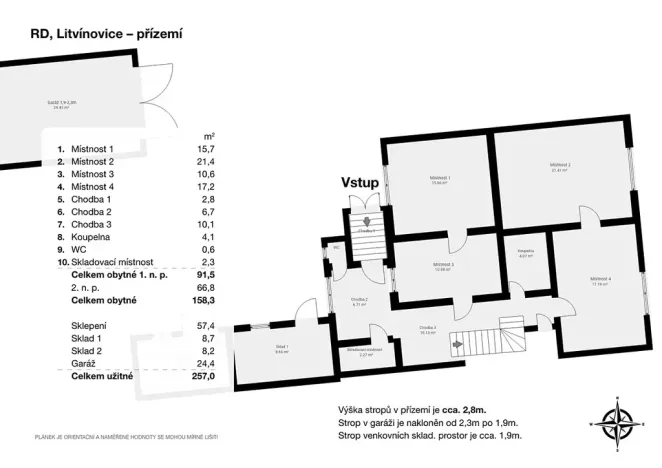 Prodej vícegeneračního domu, Litvínovice, 159 m2