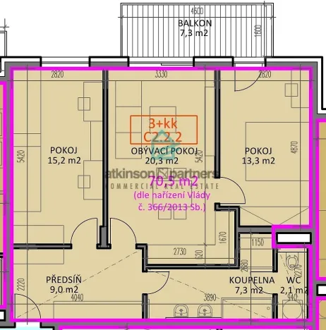 Pronájem bytu 3+kk, České Budějovice - České Budějovice 2, Na Zlaté stoce, 71 m2