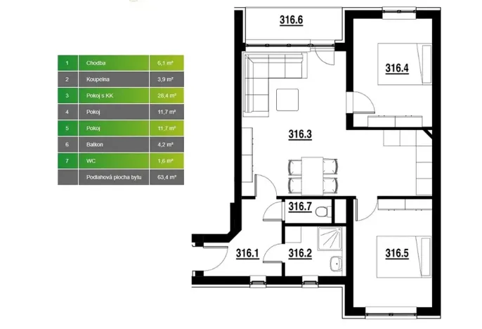 Prodej bytu 3+kk, Hranice, Jiřího z Poděbrad, 63 m2