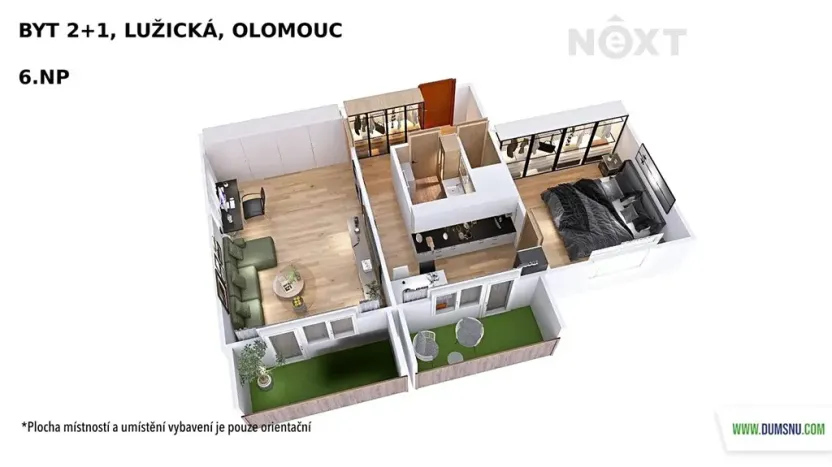 Pronájem bytu 2+1, Olomouc, Lužická, 56 m2
