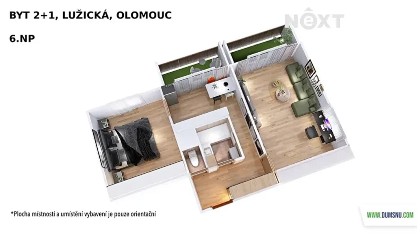 Pronájem bytu 2+1, Olomouc, Lužická, 56 m2