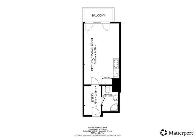 Pronájem bytu 1+kk, Praha - Letňany, Kadečkové, 34 m2