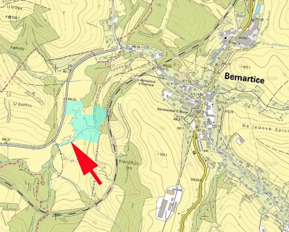 Prodej louky, Bernartice, 1900 m2