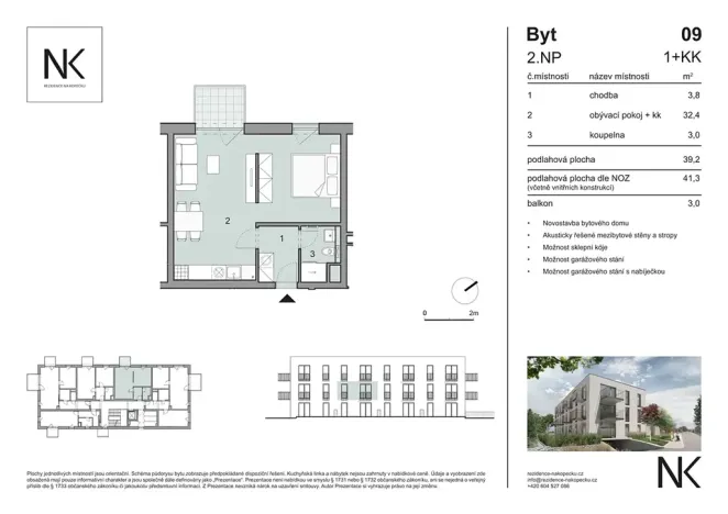 Prodej bytu 1+kk, Třeboň, Na Kopečku, 41 m2