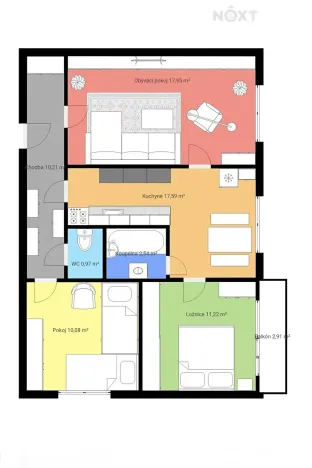 Prodej bytu 3+1, Ledeč nad Sázavou, Marie Majerové, 70 m2