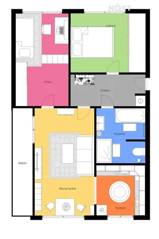 Prodej bytu 3+1, Kaplice, Luční, 68 m2