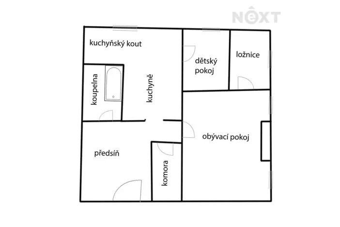 Prodej bytu 3+1, Nová Včelnice, Na Hliněnce, 74 m2