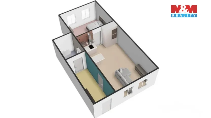 Pronájem bytu 2+kk, Jihlava, Smetanova, 56 m2