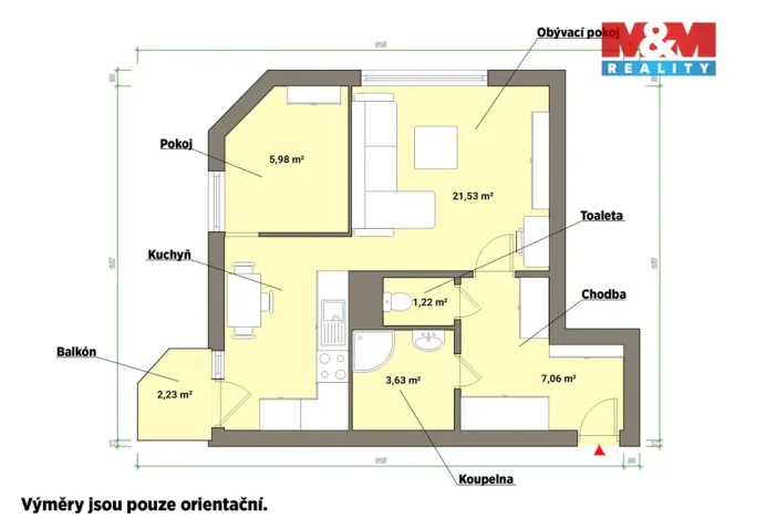 Pronájem bytu 2+kk, Mariánské Lázně - Úšovice, Franze Kafky, 42 m2