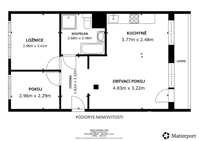 Pronájem bytu 3+kk, Most, Růžová, 55 m2