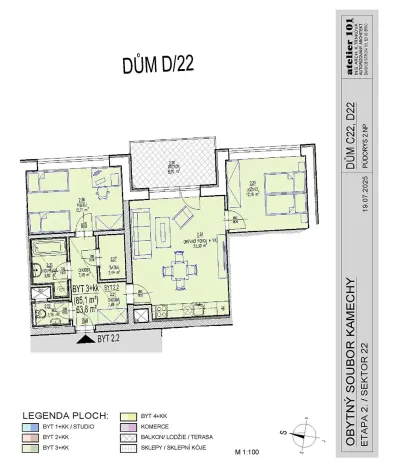 Prodej bytu 3+kk, Brno, Chvalovka, 65 m2