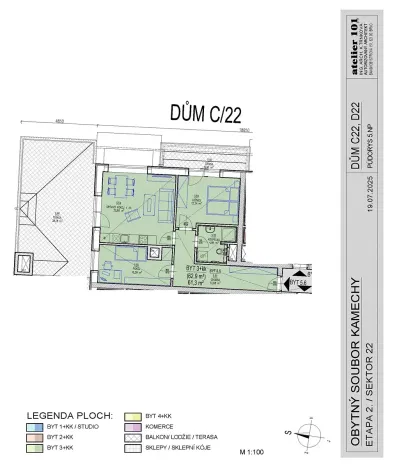 Prodej bytu 3+kk, Brno, Chvalovka, 63 m2