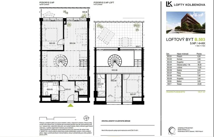 Prodej bytu 4+kk, Praha - Vysočany, Kolbenova, 92 m2