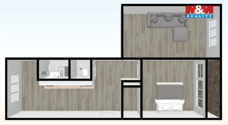 Prodej bytu 2+1, Kadaň, Na Podlesí, 56 m2