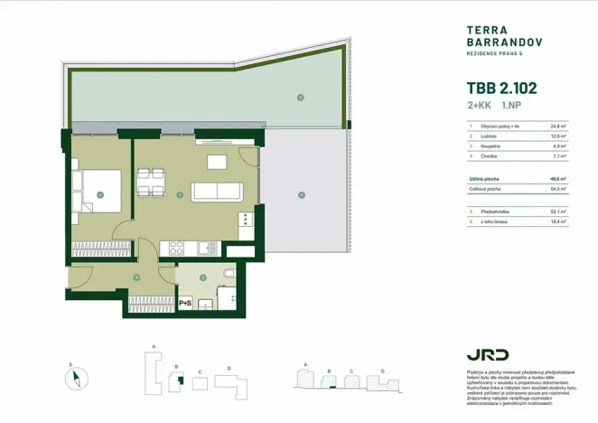 Prodej bytu 2+kk, Praha - Hlubočepy, Silurská, 54 m2