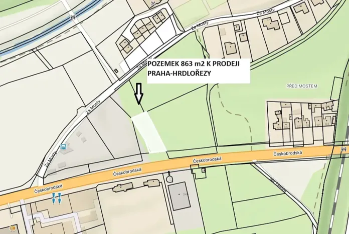 Prodej pozemku, Praha, Českobrodská, 863 m2