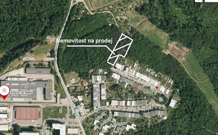 Prodej podílu lesa, Brno, Kupkova, 1313 m2