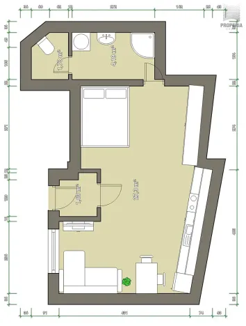 Prodej bytu 1+kk, Brno, Křenová, 32 m2