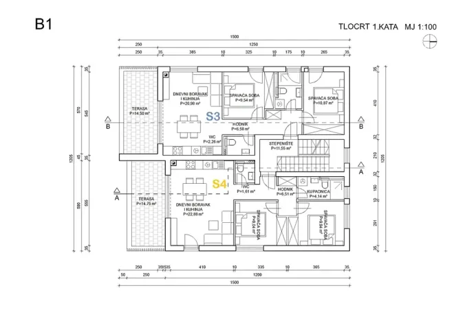 Prodej bytu 3+kk, Brodarica, Chorvatsko, 72 m2