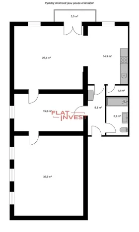 Pronájem bytu 3+kk, Liberec, Růžová, 106 m2
