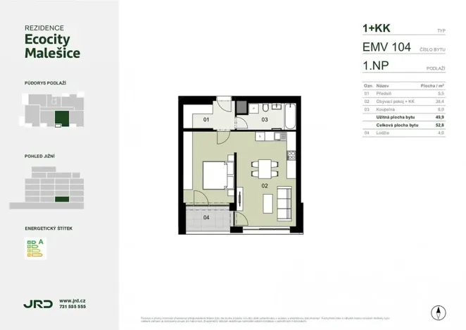Prodej bytu 1+kk, Praha - Malešice, Univerzitní, 53 m2