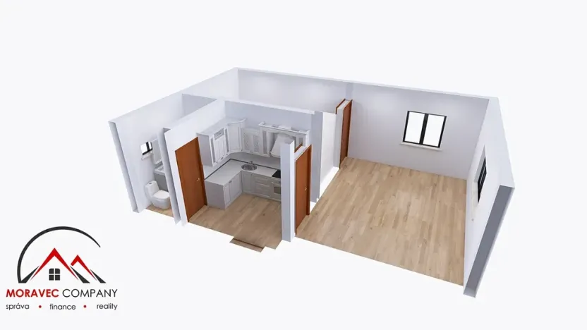 Pronájem bytu 2+kk, Krnov, Tolstého, 42 m2