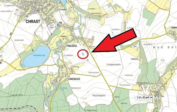 Prodej podílu pole, Chrast, 1115 m2