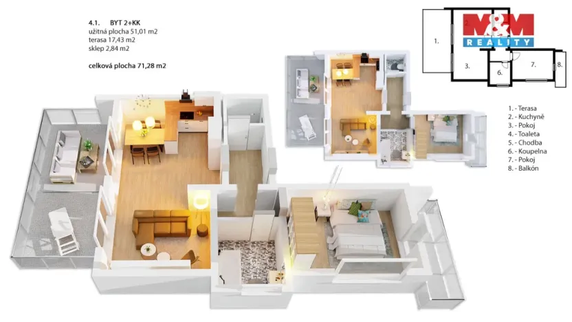 Prodej bytu 2+kk, Mladá Boleslav - Mladá Boleslav II, Husova, 51 m2