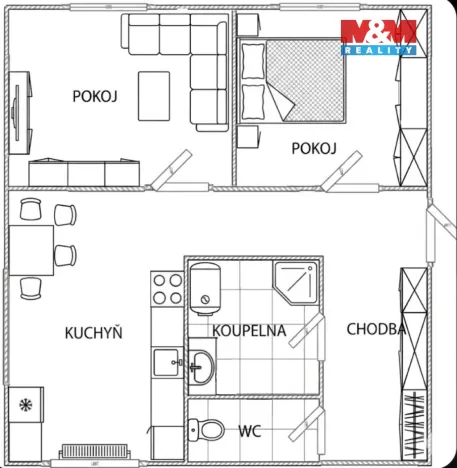 Prodej bytu 2+1, Frenštát pod Radhoštěm, Školská čtvrť, 64 m2