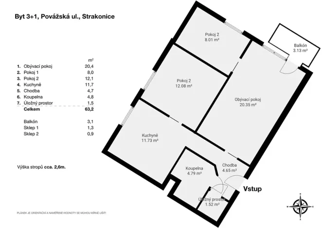 Prodej bytu 3+1, Strakonice, Povážská, 63 m2