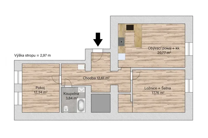 Prodej bytu 3+kk, Praha - Vysočany, Spojovací, 69 m2