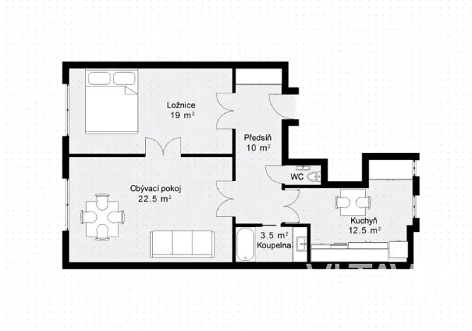 Pronájem bytu 2+1, Praha - Staré Město, Benediktská, 63 m2