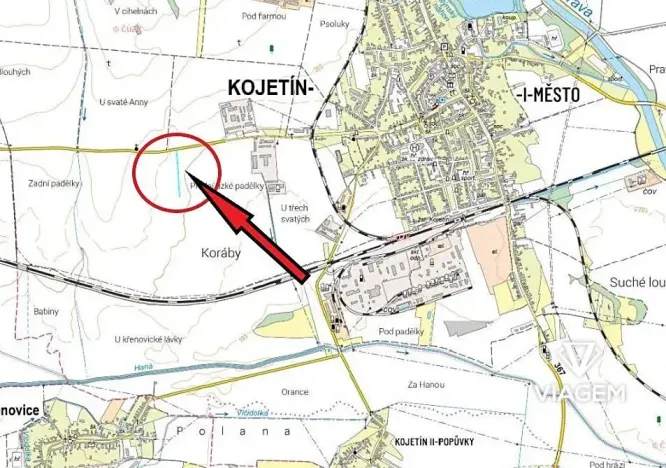 Prodej podílu pole, Kojetín, 412 m2