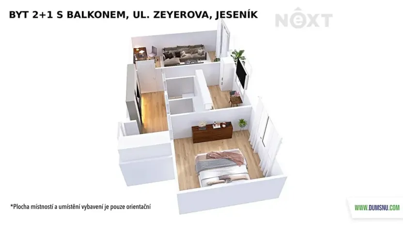 Prodej bytu 2+1, Jeseník, Zeyerova, 50 m2