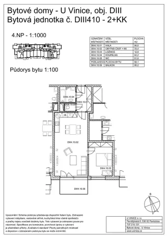 Pronájem bytu 2+kk, Pardubice - Zelené Předměstí, Pod Vinicí, 58 m2