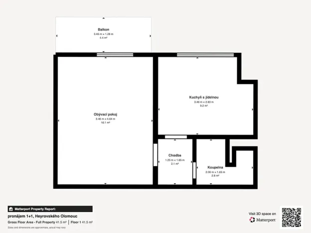 Pronájem bytu 1+1, Olomouc, Heyrovského, 32 m2