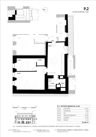 Pronájem bytu 2+1, Písek, Gregorova, 74 m2