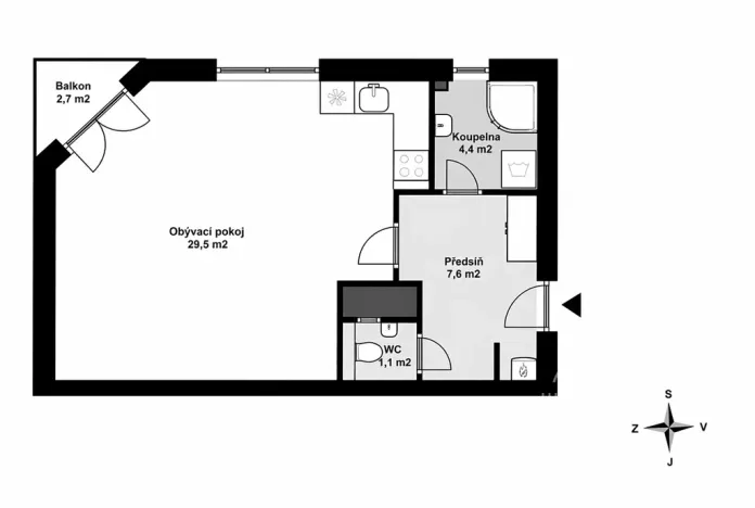 Pronájem bytu 1+kk, Praha - Libeň, Budilova, 41 m2