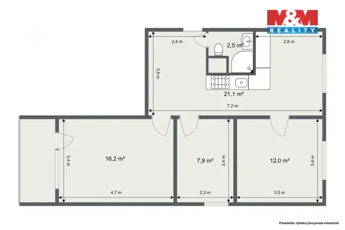 Prodej bytu 3+1, Cheb, Lesní, 63 m2