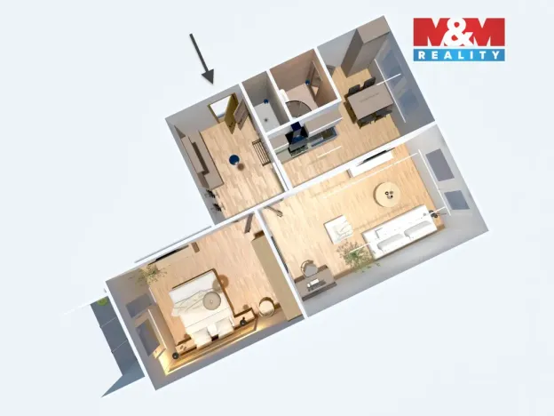 Prodej bytu 2+1, Chomutov, Skalková, 61 m2