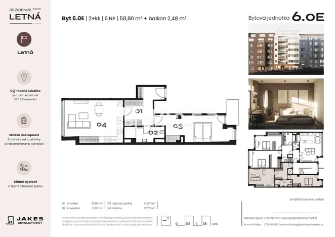 Prodej bytu 2+kk, Praha - Holešovice, Kostelní, 62 m2