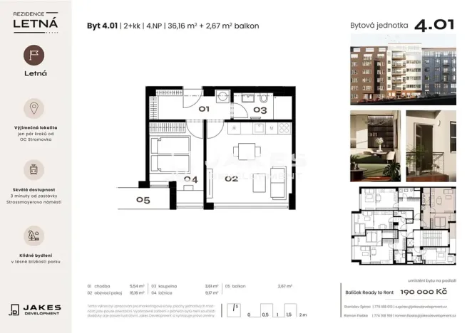 Prodej bytu 2+kk, Praha - Holešovice, Kostelní, 39 m2