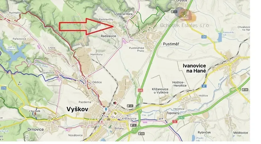 Prodej pozemku pro bydlení, Radslavice, 905 m2